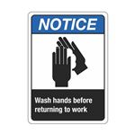 Notice Wash Hands Before Returning To Work Sign